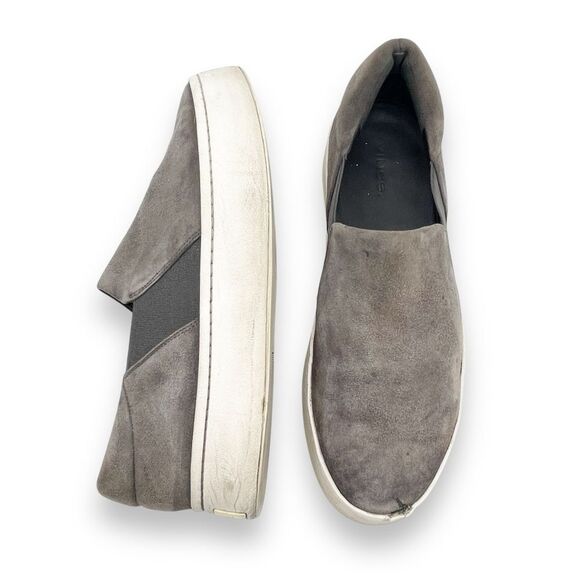 Vince Warren Suede Platform Slip-On Sneakers Warm Gray Size 9.5 - Picture 2 of 16